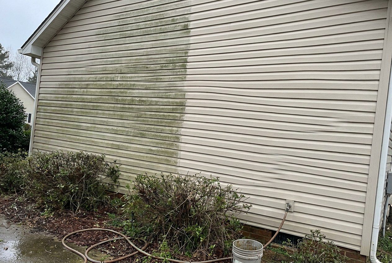 pressure washing concrete before winter Cumberland County NC
